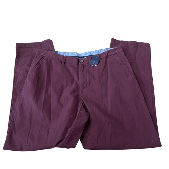 New Tommy Hilfiger Graduate Chino Pants Men's Size 36x32 Harvard Red Cotton - Picture 2 of 6